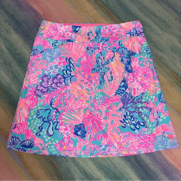 Lilly Pulitzer Luxletic Maryana Skort 17" Splendor in the Sand Small - Picture 4 of 7